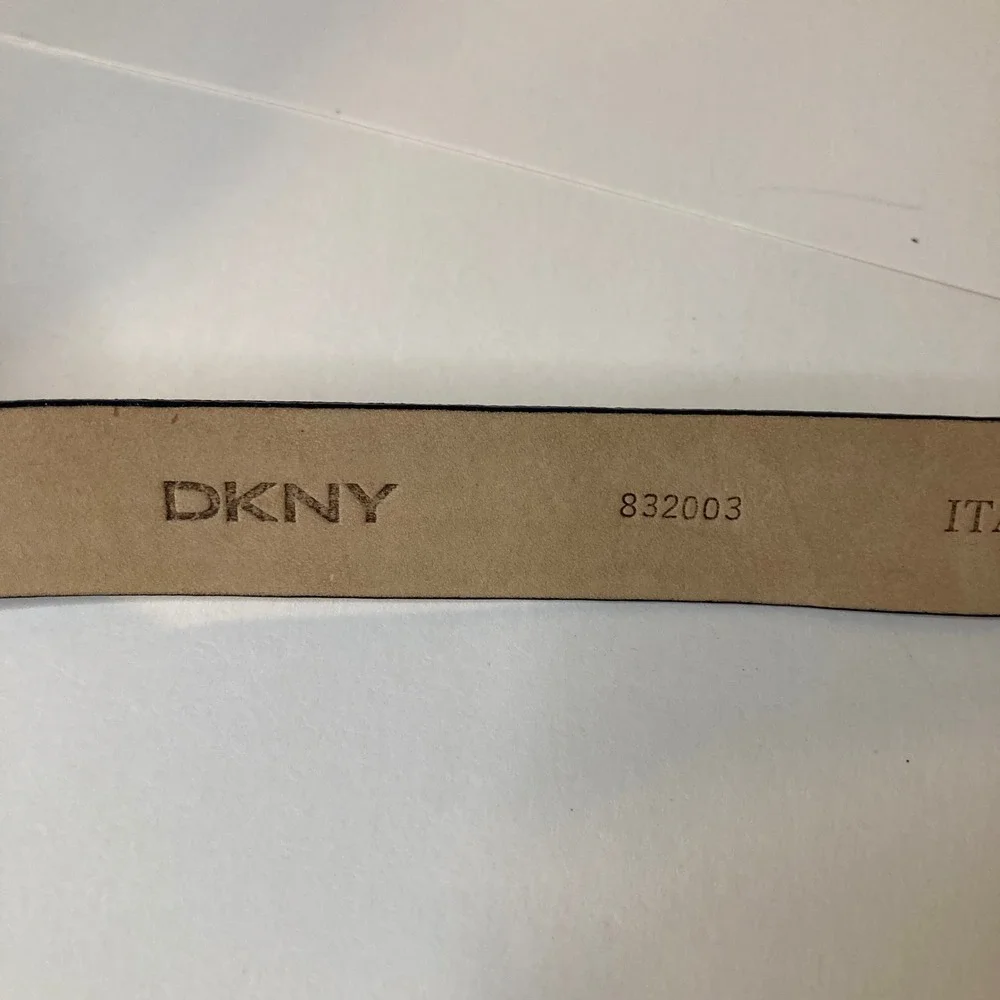 Womens DKNY Italian Leather Belt Black S Silver‎ Buckle